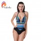 Andzhelika 2017 New One Piece Swimsuit Women Summer Bodysuit Sexy Brazilian Halter Swimwear Vintage Print Swim Suit Bathing Suit