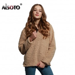 Autumn Women Fashion Sweatshirt Long sleeves turndown collar Pullover Solid Color Tops Elegant Vintage Loose Zipper Sweatshirts 