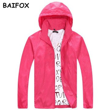 BAIFOX 2017 Spring Autumn Summer Brand Men's Women's Casual Jacket Hooded Jackets Fashion Lovers Thin Windbreaker Zipper Coats