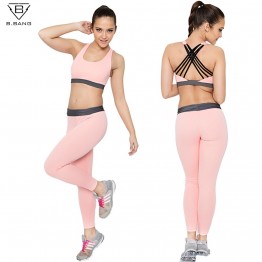 B.BANG Women Sport Sets for Running Yoga Fitness Gym Girl Clothing Sports Bra and Sport Leggings Sportwear Suit for Woman
