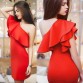 BEFORW Sexy Women Dress Dresses Sexy Shoulder Flouncing Package Hip Slim Solid Color Fashion Sexy Casual Dress Dresses