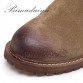 BIMUDUIYU Wipe Color Fashion Women&#39;s Boots Autumn / Winter New Pattern Retro Short Boots First Layer  Pigskin Flat Femmes Shoes32737191039