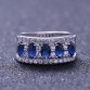 BSL Fine Jewelry Real 925 Sterling Silver Rings For Women Engagement With Blue Sapphire Vintage Rings Size 6-10 