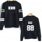 BTS Kpop EXO Women Hoodies Pullover Sweatshirt Suho Sehun Luhan Black Autumn Capless Sweatshirt Women Korean EXO32791083700