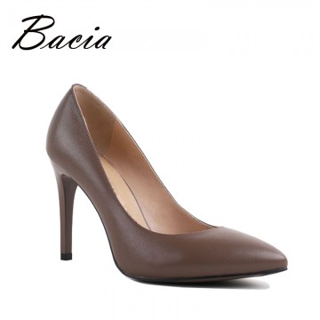 Bacia 9.8cm High Heels Pumps Sheepskin Handmade Luxury Hot Fashion Shoes Genuine Leather Female Ladies Pumps Russian Size VC01032692745379