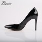 Bacia Genuine Leather shoes Summer Black High Heels Women Classic 9.5cm Thin Heel Pointed Toe Pumps Fashion Party Shoes VB001