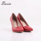 Bacia New Sheep skin High Heels Women Genuine Nutural Leather Pumps Fashion Elegant Wedding Pink Red Shoes Handmade shoes VB03932740117720