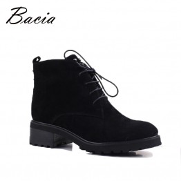 Bacia Sheep Suede Women's Shoes Wool Fur Plush Winter Boots High Quality Genuine Leather Footwear Ankle Boots Russion Size VE001