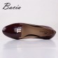 Bacia Wholesale New Popular Round Toe Real Leather Flats Women's vintage Carved Red black Blue Shoes Handmade Casual Shoes VB033