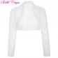 Belle Poque Jacket Womens Ladies Long Sleeve Cropped Shrug Black White Coat 2017 New Fashion Lace Bolero Plus Size