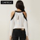 Blouse women Clarisbelle off shoulder top 2017 fashion summer tee shirt femme o-neck full sleeve chiffon shirts women TP055-001
