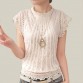 Blusas Femininas 2016 Summer Women Fashion Plus Size Crochet Hollow out Lace Blouse Short Sleeve White Black Slim Tops Shirts