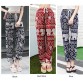 Bohemian Floral Elephant Print Pants for women 2017 Summer Beach Chiffon Trousers Elastic Waist Drawstring Loose Bottoms femme32795479343