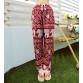 Bohemian Floral Elephant Print Pants for women 2017 Summer Beach Chiffon Trousers Elastic Waist Drawstring Loose Bottoms femme32795479343