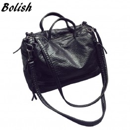 Bolish Fashion Waterproof Pu Leather Crossbody Bag Vintage Women Messenger Bag Motorcycle Shoulder Bag Large Women Handbag