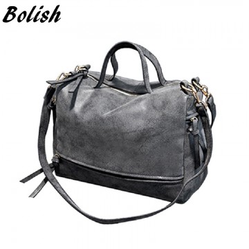Bolish  New Arrive Women Shoulder Bag Nubuck Leather Vintage Messenger Bag Motorcycle Crossbody Bags Women Bag32218215256