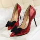 Brand Shoes Woman Spring Summer Bowtie Sequin Women Pumps High Heels Fashion Sexy Thin Slip-on Pointed Toe Lady party Shoes32805227657
