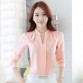 Chiffon blouses New 2017 Spring Women shirt Fashion Casual Long-sleeved chiffon shirt Elegant Slim Solid color plus size blusas32711318924