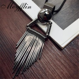 Collier Femme Vintage Necklaces & Pendants 2017 Fashion Jewelry Statement Tassels Long Necklaces for Women Female Sweater Chain