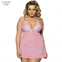 Comeonlover Hot Sale Women Plus Size Erotic Lingerie Sex See Through Sexy Costumes Backless Night Gown RT7009 Lace Sexy Costumes