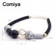 Comiya Ethnic Bohemian Black Rope Necklace For Women Geometric Vintage Choker Resin Wood Beads Necklaces & Pendant Jewelry 2017
