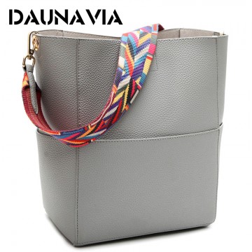 DAUNAVIA Luxury Handbags Women Bag Designer Brand Famous Shoulder Bag Female Vintage Satchel Bag Pu Leather Gray Crossbody ND54932733255066