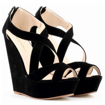 {D&H}Brand Shoes Woman Newest Women&#39;s Pumps Sandals Cross Strap Wedges Heels Sandals Open Toe Gladiator Sandals Gift Socks1657906882
