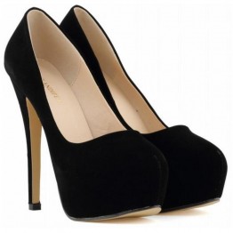 {D&H}Elegant Flock Wedding Shoes Classic 14cm Women Round Toe High Heels Sexy Party Pumps Ladies Brand Shoes Woman Plus Size42
