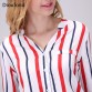 Dioufond Chiffon Red Female Blouse Shirt Causal Summer 2017 Girls White Blouse Women Striped Shirt Blusas Cute Loose Shirts Tops32804183124