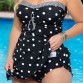 Dots Print Swimwear Women Two Piece Plus Size Swimsuit 2017 Vintage Retro Bathing Suit Brazilian Monokini Skirt Swimsuit