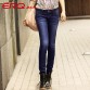 ERQ Women Low-Rise Straight Tapped Jeans Fashion Indigo Skinny Pencil Pants Casual Solid Elastic Trousers & Leggings Girls 90201