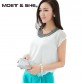 Exclusive 9 Color S-4XL New Blouses Women Loose Chiffon Casual Beading Blouse Pullover Shirt Tops Chemise Femme Big size #10061533030179