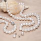 FEIGE Genuine 7.5-8.5mm White Round Natural Freshwater Pearl Necklace Earrings Bracelet Jewelry Sets Holiday Gift For Girlfriend