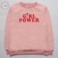 Factory Direct Sales Women Personality Roses Winter Long Sleeves Tracksuit Sportswear Girl Power Woman Hoodie 100% Cotton Pink  