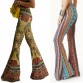 Fashion Flower High Waist Boho Pants Women Floral Printed Bell Bottom Pant Summer Wide Leg Flare Stretch Trousers C132804261550