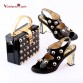 Fashion Party  Italian New Design Patent leather Shoes And Matching Bags Set  African Women Pumps Ladies big size shoes for Dame