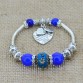 Fashion Silver Plated Jewelry Love Heart Charm Bracelets & Bangles Glass Beads Strand Bracelets for Women 2017 Boho Bohemian