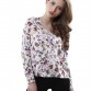 Fashion Women Elegant vintage Long Sleeve V-neck Floral Print Blouses OL Shirts Casual Women Blouse Tops