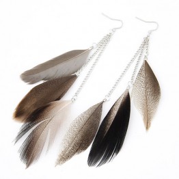 Feather Earrings For Women Boucle D'oreille Fashion Long Earrings Oorbellen Brinco Jewelry Pendientes Mujer Moda Bijoux 2017