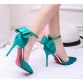 Fine silk bowknot heels high-end fashion shoes and sandals women sexy sandals for women's shoes