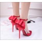 Fine silk bowknot heels high-end fashion shoes and sandals women sexy sandals for women&#39;s shoes32798728264