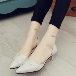 Free shipping spring/summer women's pointed toe high-heeled shoes sweet mid heel all-match single shoes