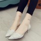 Free shipping spring/summer women&#39;s pointed toe high-heeled shoes sweet mid heel all-match single shoes32773799263