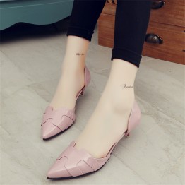 Free shipping spring/summer women's pointed toe high-heeled shoes sweet mid heel all-match single shoes