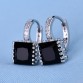 GULICX 2017 Fashion Princess Gold-color Hoop Earring for Women White/Black CZ Crystal Zirconia Earing Jewelry E302