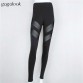 Gagalook 2016 Brand Women Leggings Leggins Black Sexy Mesh High Waist Slim Jogger Pants American Apparel P0817