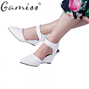 Gamiss Summer Women High Heel Sandals Pointed Toe High Heels Shoes Platform Wedges Walk Shoes All Match Shoes Women Casual Pumps32672401711