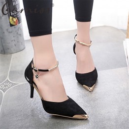 Gamiss Women Suede Leather Pumps High Heels OL Office Pumps Sexy High Heels Shoes Pointed Toe Zapatos Mujer Ladies Wedding Shoes
