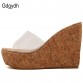 Gdgydh 2017 New Summer Transparent Platform Wedges Sandals Women Fashion High Heels Female Summer Shoes Size 34-39 Drop Shipping