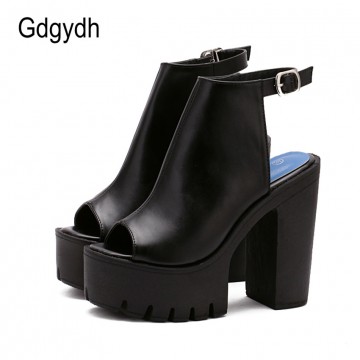 Gdgydh Hot Sale European Women Summer Shoes Slingbacks High Heels Sandals Platform Causel Shoes for Party 2017 New Size 35-4032663168434